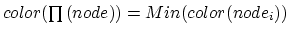 $color(\prod{(node)}) = Min(color(node_i))$